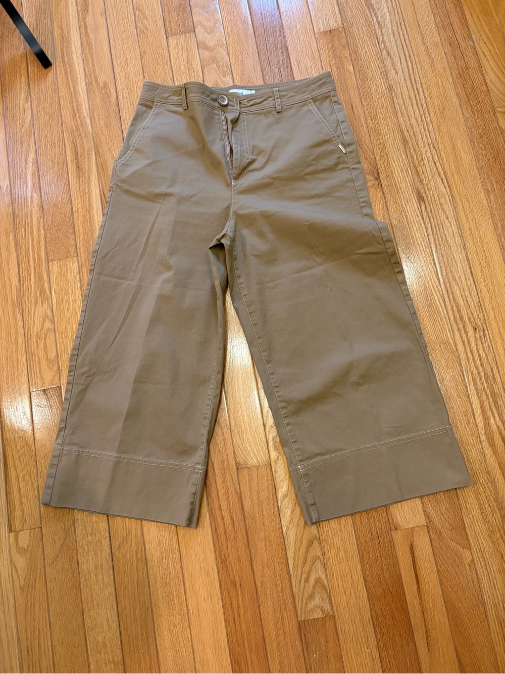 Toi & Moi khaki wide-leg cropped trousers